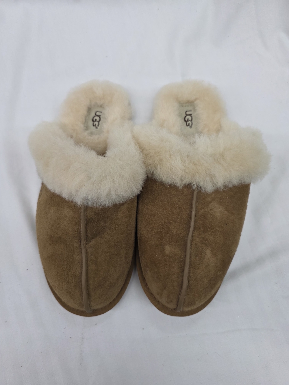UGG Chestnut Suede Shearling Lined Clogs